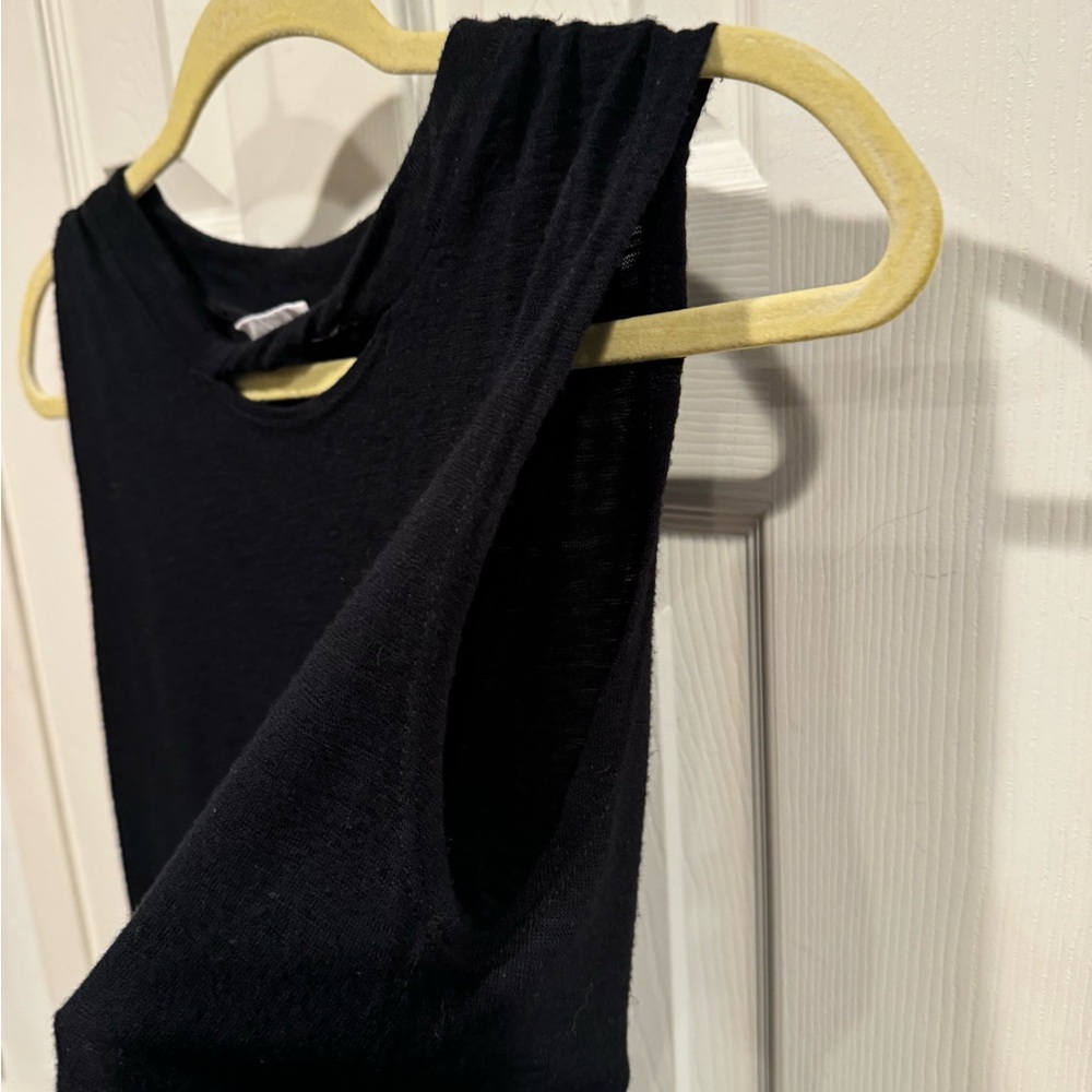 LNA brand Black cut out collar tank top - Picture 3 of 5